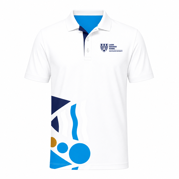 White Polo T-Shirt with signature pattern